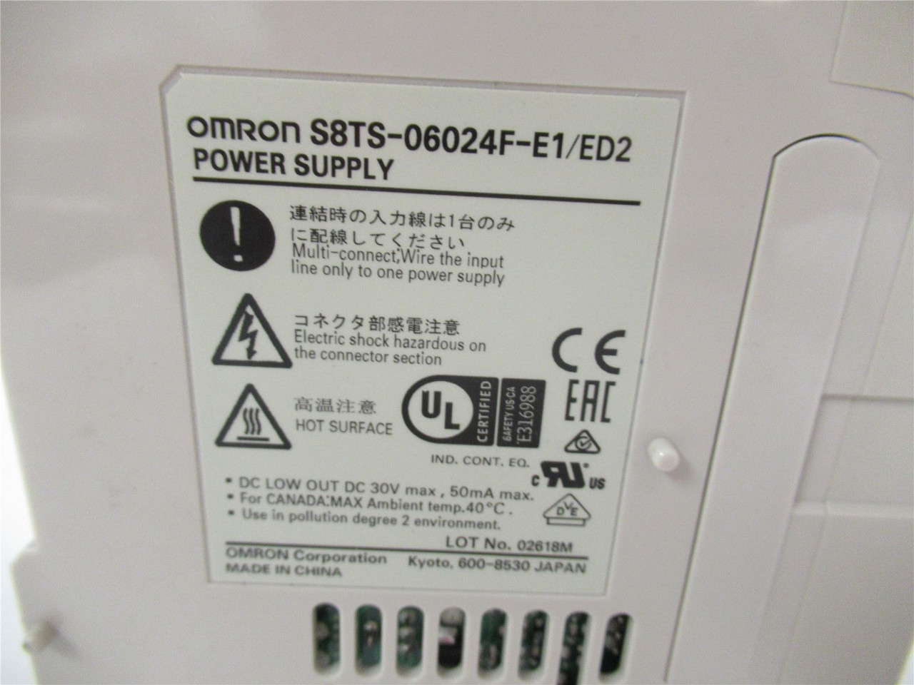 Omron S8TS-06024F-E1; Power Supply AC/DC 24V 60W Din Rail
