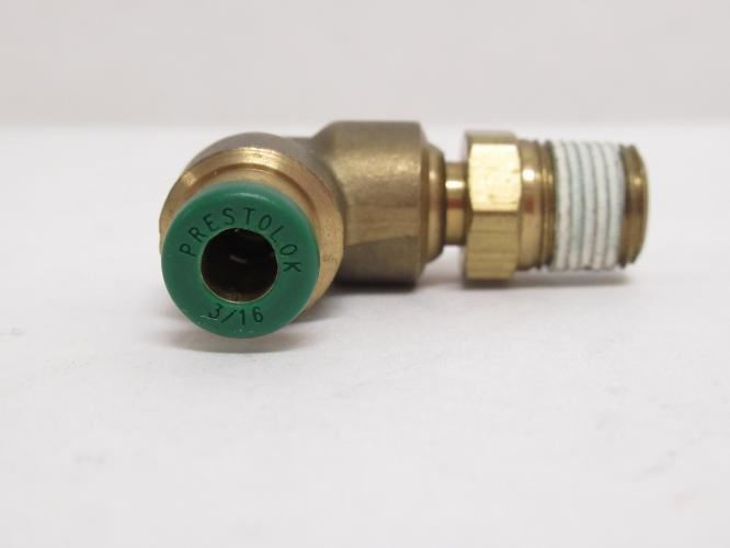 Parker W169PLP-3-2-BRASS; Air Elbow; 90Deg; 3/16"PTC x 1/8NPT