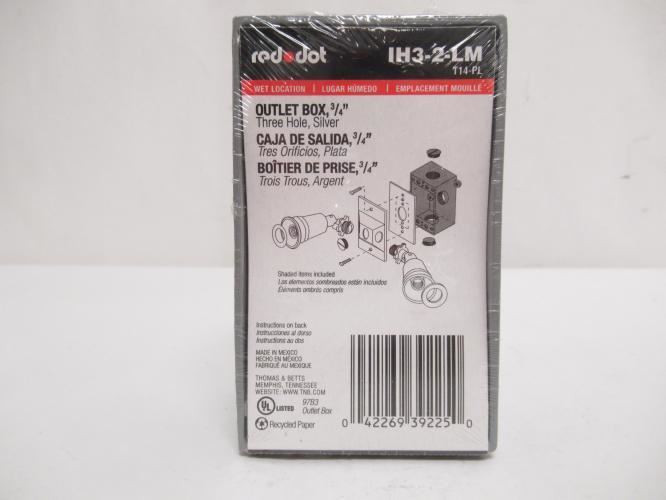 RED IH3-2-LM; Weatherproof Box; One Gang; 3 Outlets