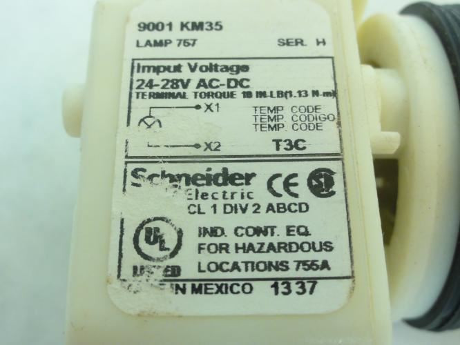 Schneider 9001-KM35; Pilot Light Module; 24-28VAC/DC