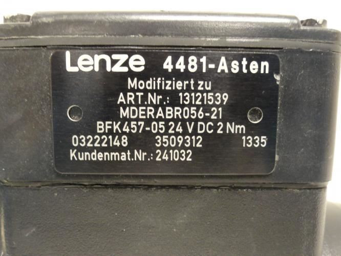 Lenze DERABR056-21; AC Brake Motor .16hp 3400RPM 3Ph 480VAC