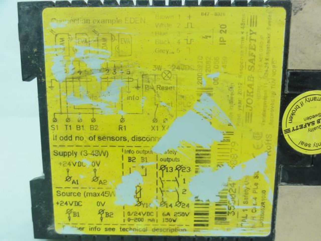 Jokab Safety VITAL-1-24VDC; Safety Controller; 24VDC; 6A