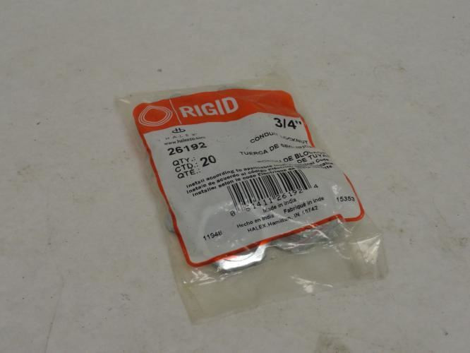 Halex 26192; Bag-20; Steel Conduit Locknut; Size: 3/4"