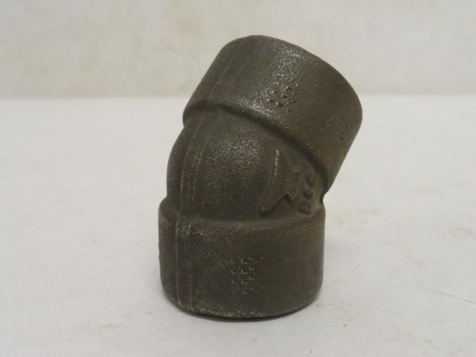 Industry-Std 29JD96; Black Forged Steel Elbow 45Deg 1/2Npt