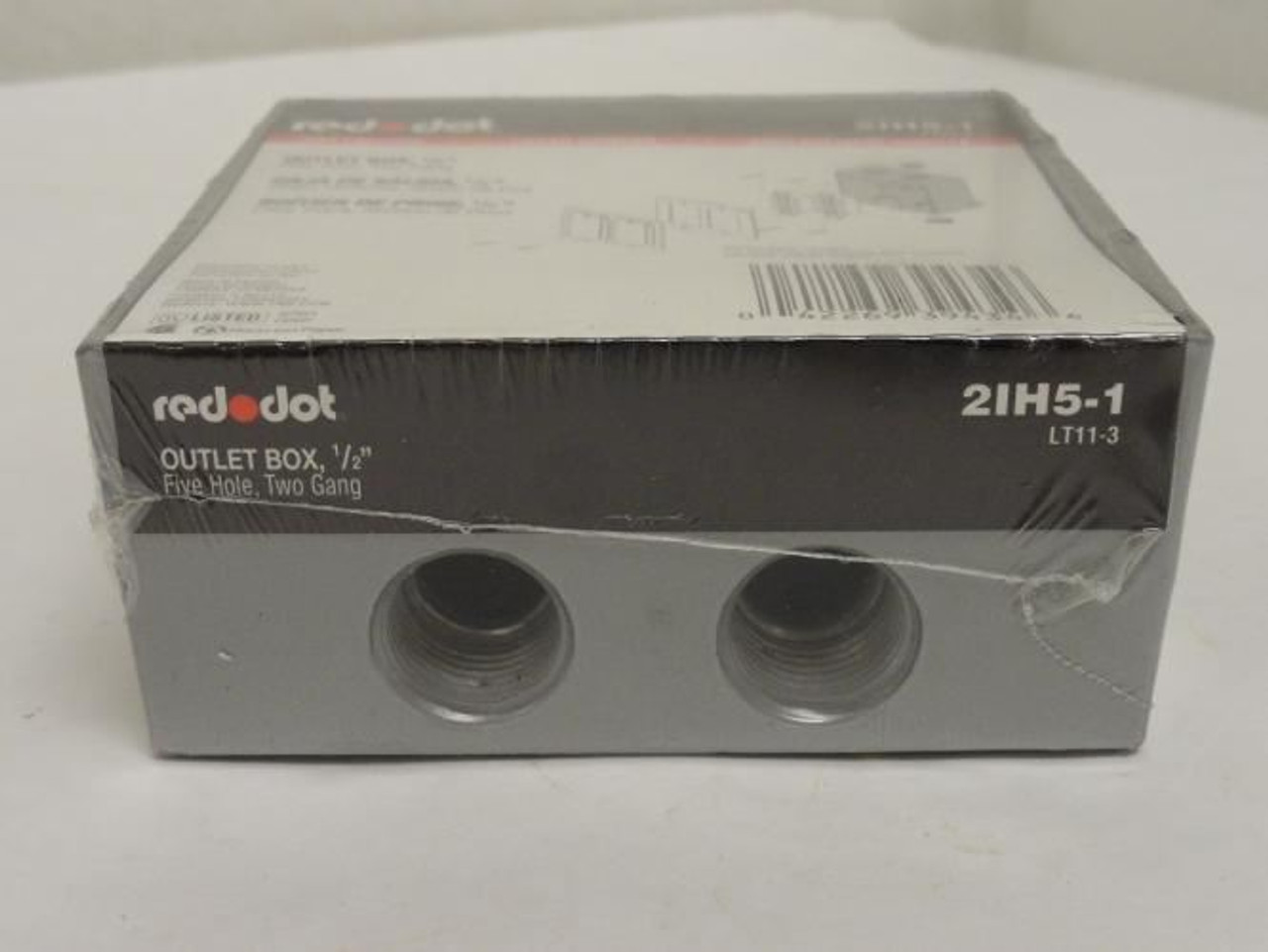 Red-Dot  2IH5-1; Weatherproof Box; 2-Gang; Five Hole Size: 1/2"