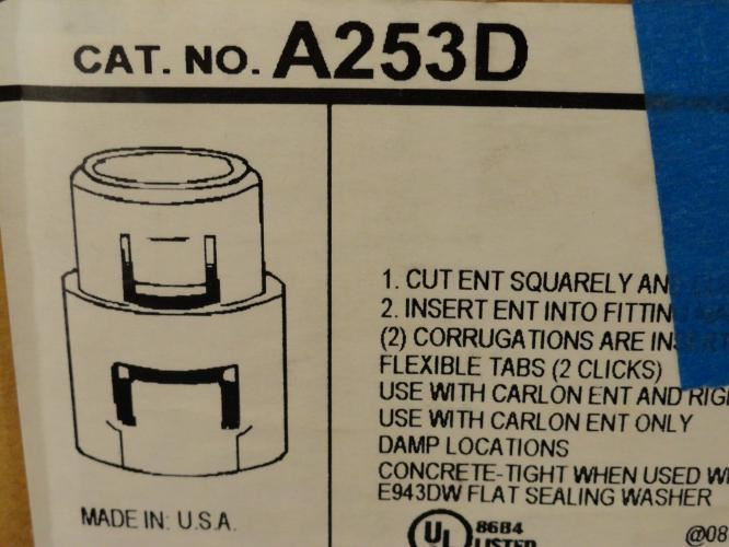 T&B A253D-5; Lot-5; Snap-In ENT Male Adaptor; Size: 1/2"