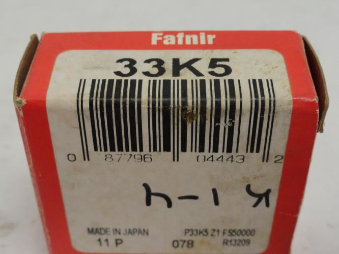 Fafnir 33K5; Ball Bearing 0.1875"ID x 0.5" OD x 0.156" Wide