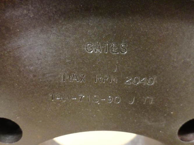 Gates 14M-71S-90; Bushed HTD Belt Sprocket 71Teeth; 91mm Belt Width