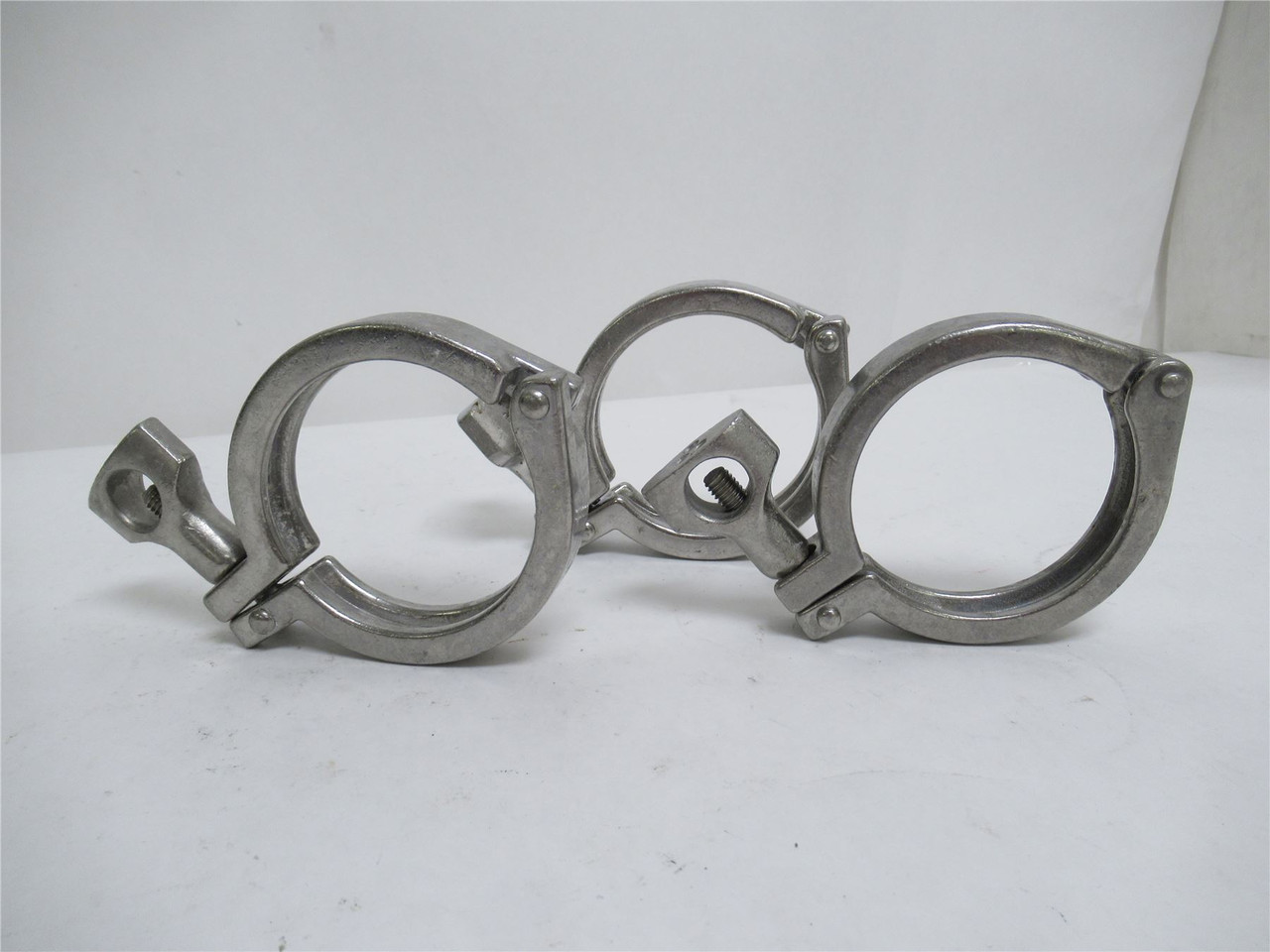 MFG- 13MHHM250; Lot-3 Single Pin Pipe Clamps; 2-1/2"; SS; Mixed MFG