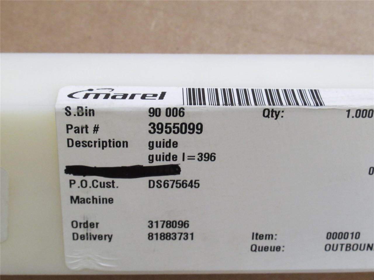 Marel 3955099; Conveyor Guide; 15-5/8" Long x 2-3/8" Wide