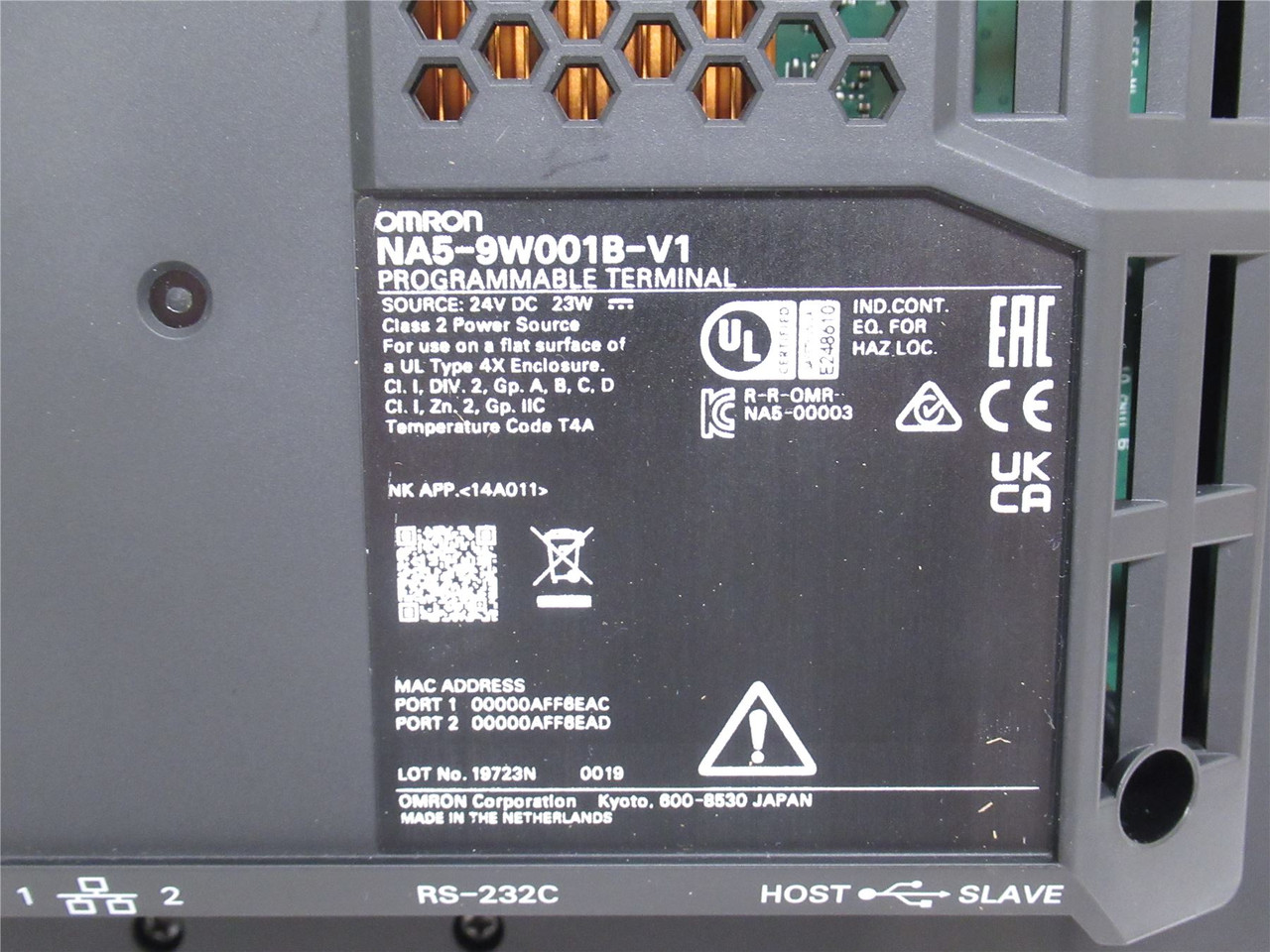 Omron NA5-9W001B-V1; Touch Screen HMI; 9" Wide; 24VDC; 23W