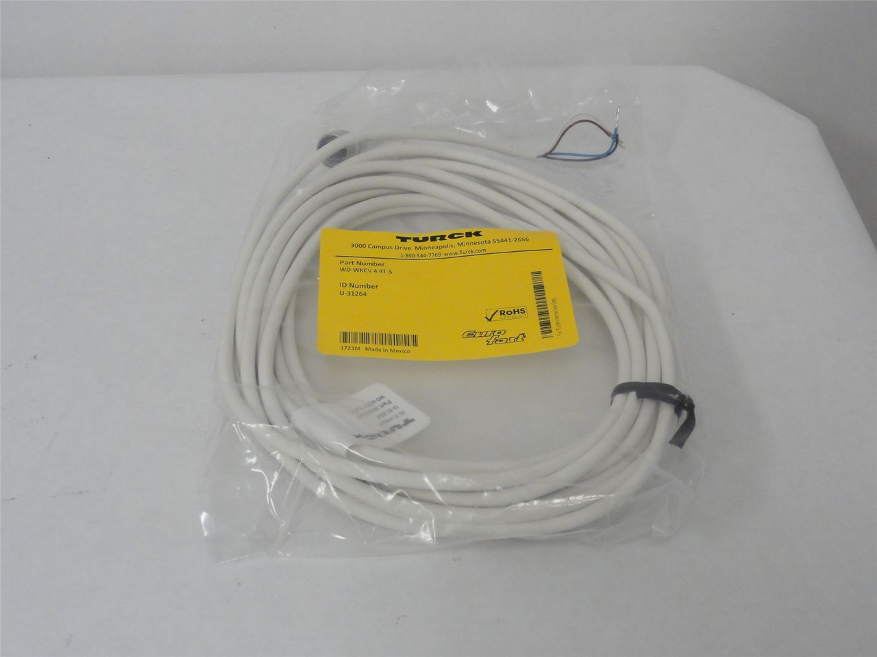 Turck WD-WKCV-4.4T-5; Cordset; U-31264; 5M Length; M12