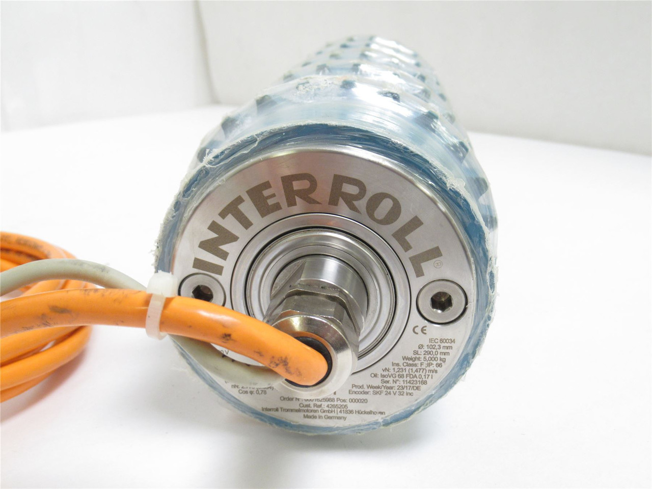 Interroll 80i-4.0x11.4; Drum Motor; 4"OD x 11.4"L; 1.4m/s