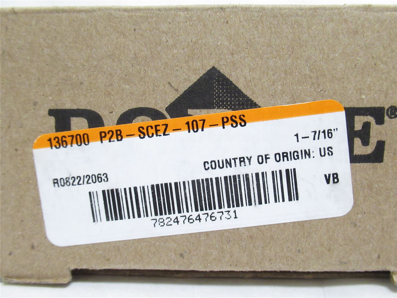 Dodge P2B-SCEZ-107-PSS; Pillow Block Bearing 136700 1-7/16"ID