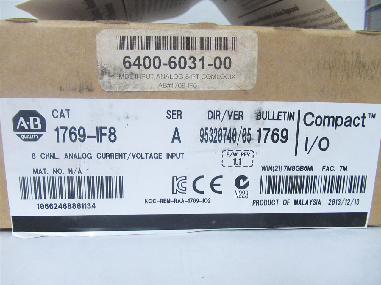 Allen-Bradley 1769-IF8; Analog Input Module; 5-24VDC; SER A