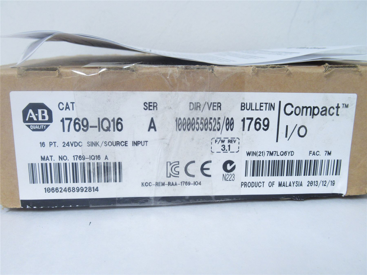 Allen-Bradley 1769-IQ16; CompactLogix Input Module; 5-24VDC