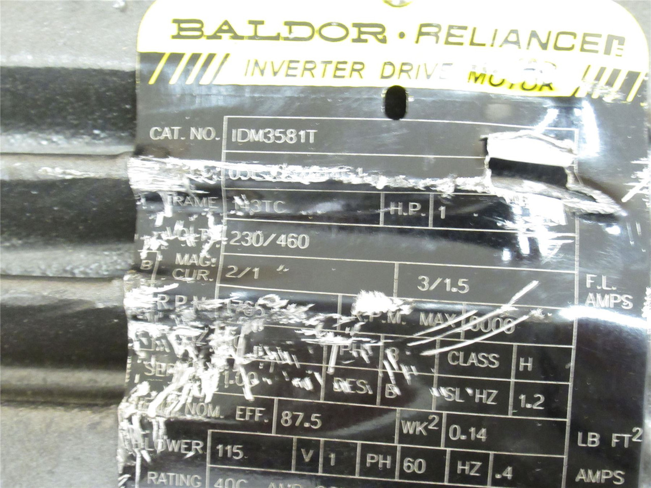 Baldor IDM3581T; AC Motor; 1HP; 230/460V; 1765-6000RPM; 3PH
