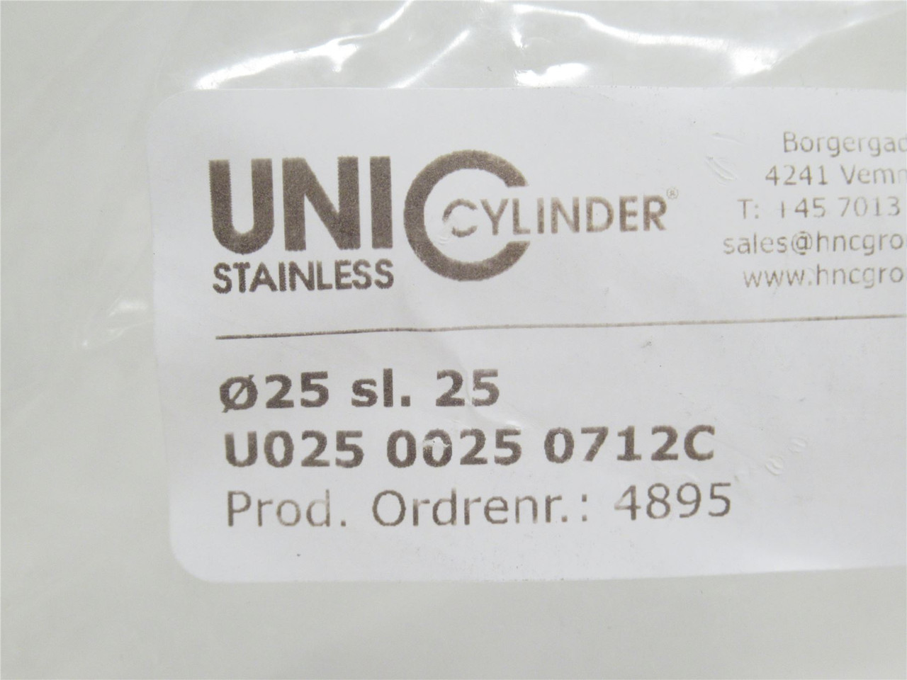 Unicylinder U025 0025 0712C; Air Cylinder SS 25mmID x 25mm Stk