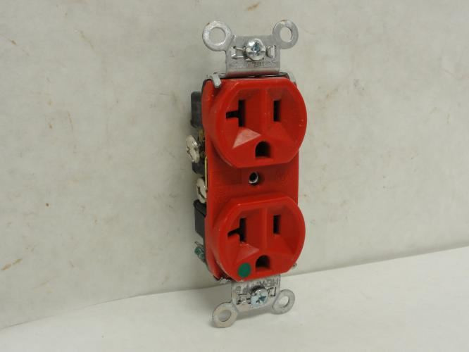 Legrand TR63-HRED; Hospital Grade Duplex Receptacle 20A; 125VAC