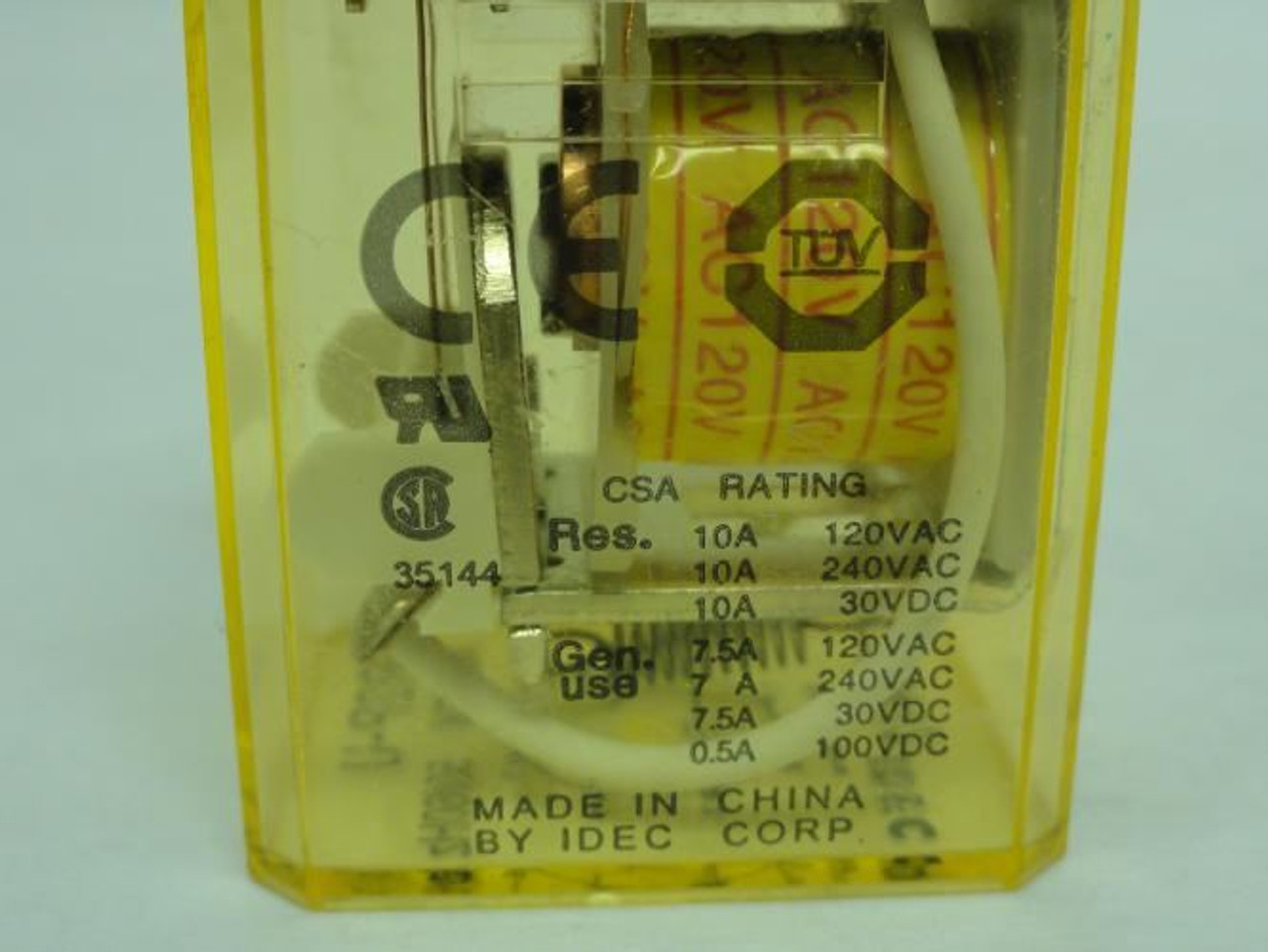 Idec RR2P-UAC120V; Relay 10A; 240VAC; Coil: 120VAC; 8-Pin