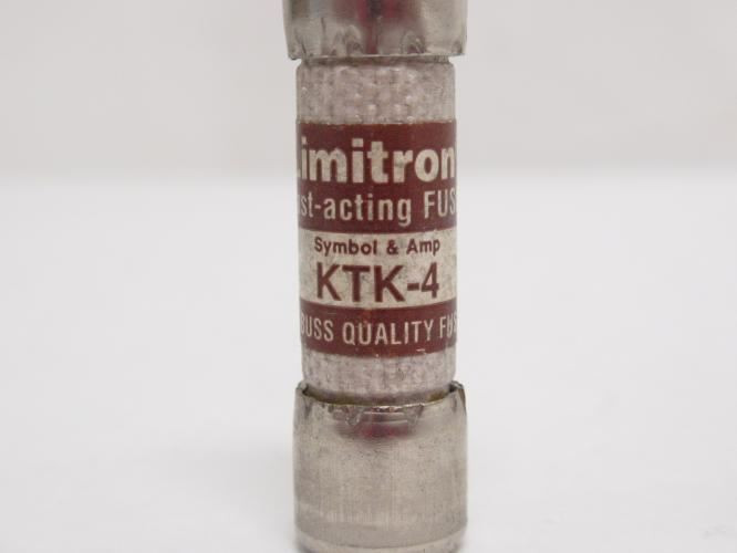 Bussmann KTK-4; Fast Acting Midget Fuse; 4A; 600VAC