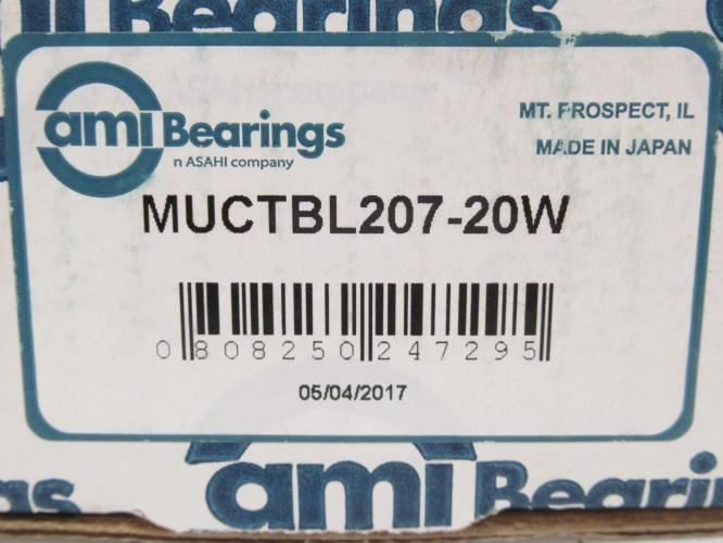 AMI MUCTBL207-20W; Pillow Block Bearing; 1-1/4"ID; Tapped Base
