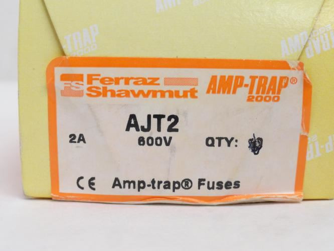 Ferraz AJT2; Dual Element Time Delay Fuse; 2A; 600VAC