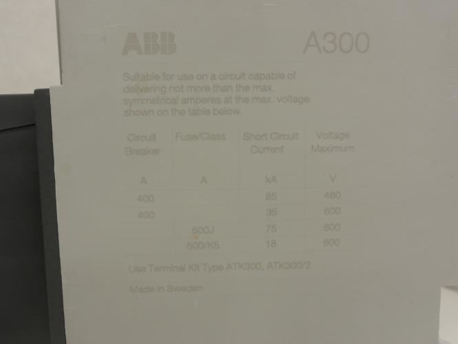 ABB 1SFL551001R8011; Contactor 280A; 440VAC 3P Coil: 220/240VAC