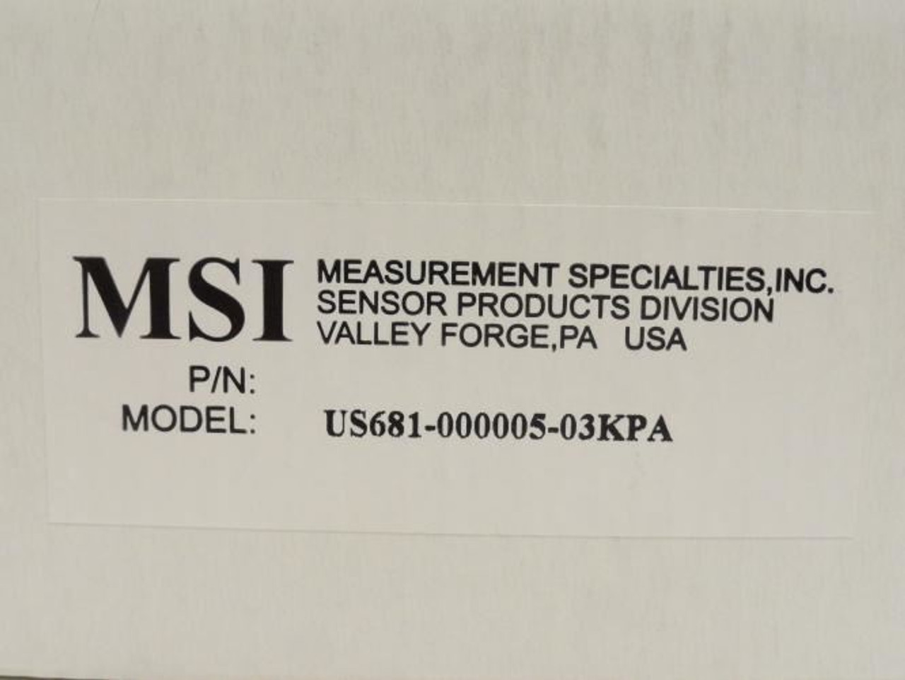MSI US681-000005-03KPA; Pressure Transmitter