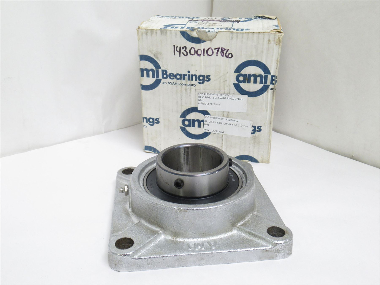 AMI UCF212-39NP; Flange Bearing 2-7/16"ID 4-Bolt Nickel Plate