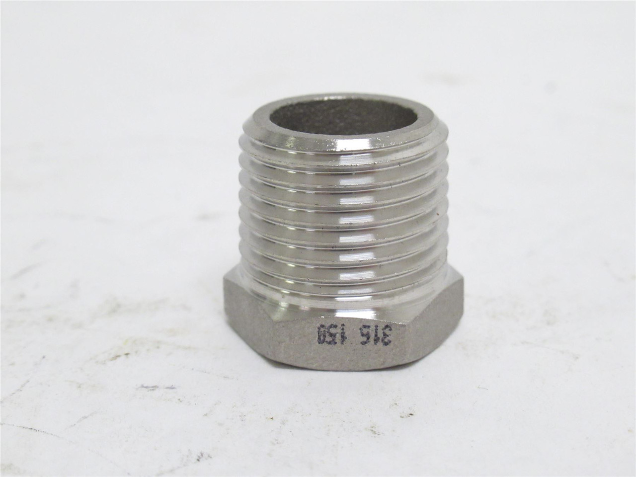 Industry-Std 1RTR3; Lot-2 Reducer Bushing SS-316 1/2 x 3/8NPT