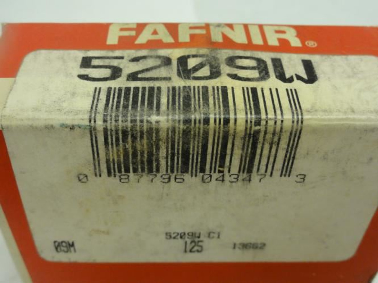 Fafnir 5209W C1; Double Row Angular Contact Bearing 45mm ID