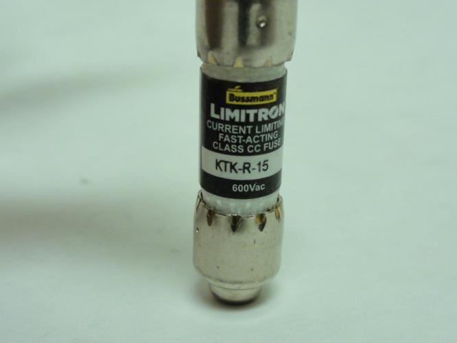 Bussmann KTK-R-15; Limitron Fuse; 15A; 600Vac; Fast Acting