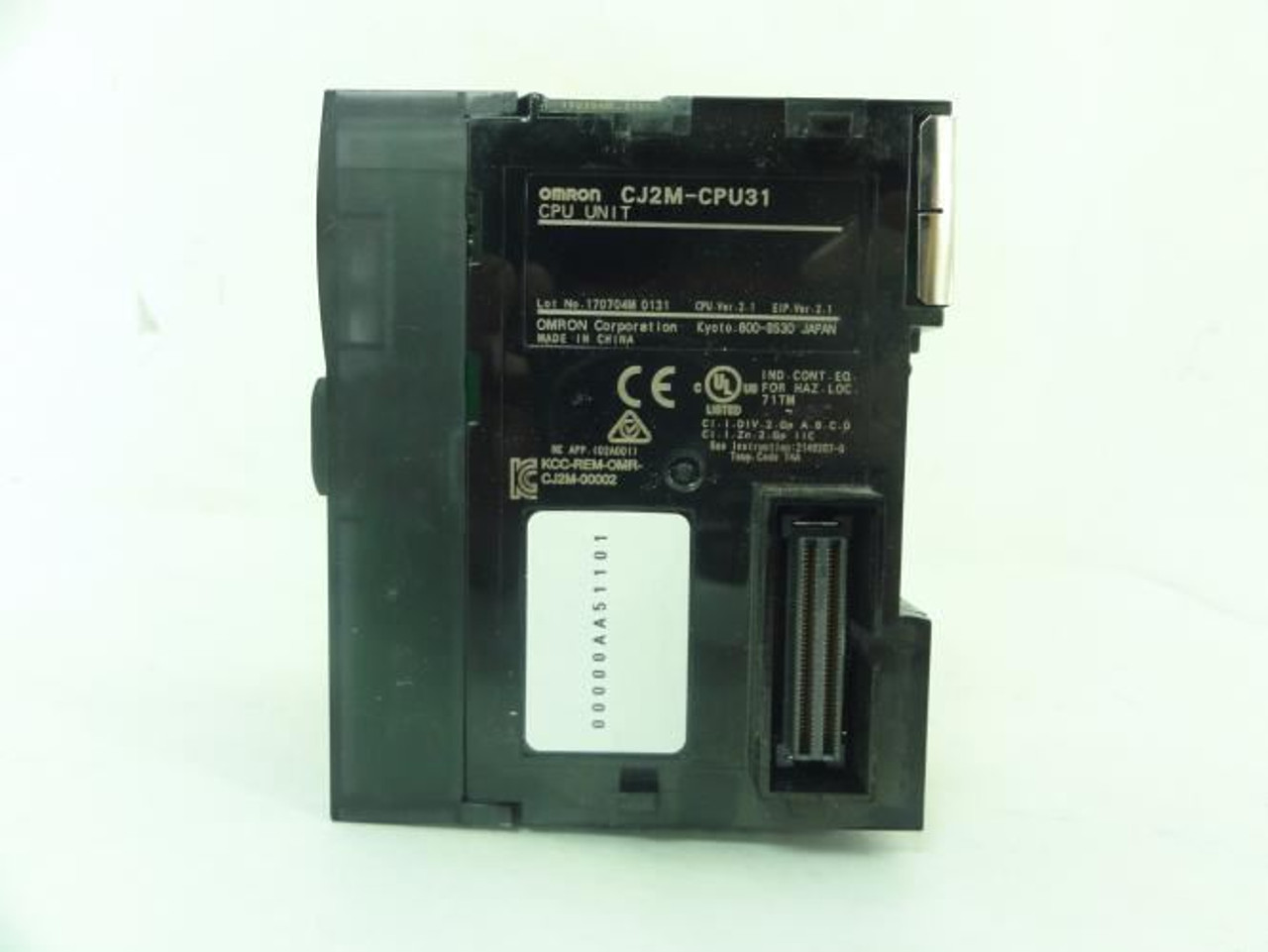 Omron CJ2M-CPU31; CPU Unit; 2560 I/O 5Ks Memory