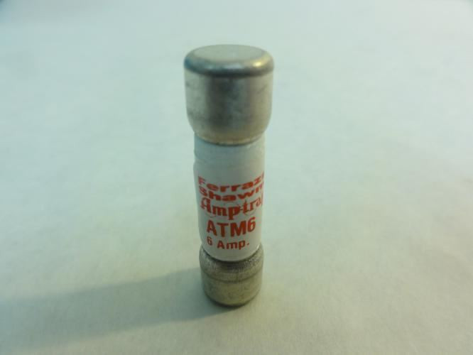 Ferraz ATM6; Lot-4 Fuse; 6A; 600V 13/32"OD x 1-1/2"L