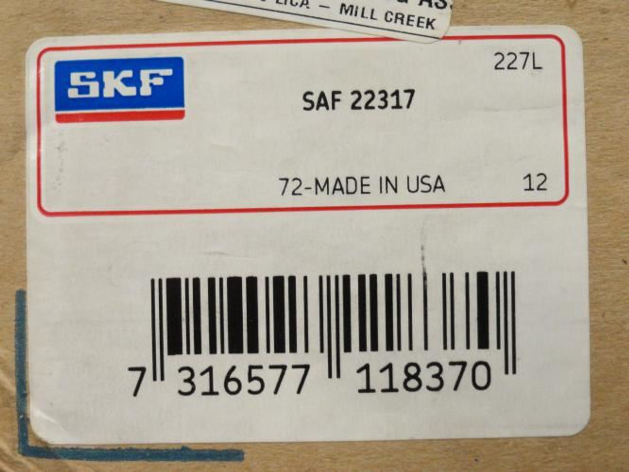 SKF SAF 22317; Pillow Block Roller Bearing 85mm ID; Two-Bolt