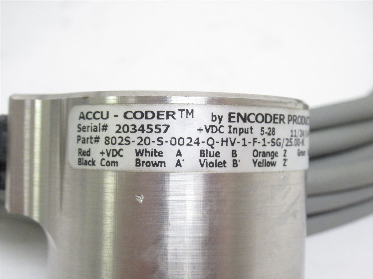 Accu-Coder 802S-20-S-0024-Q-HV-1-F-1-SG/25.00-N; Wired Encoder