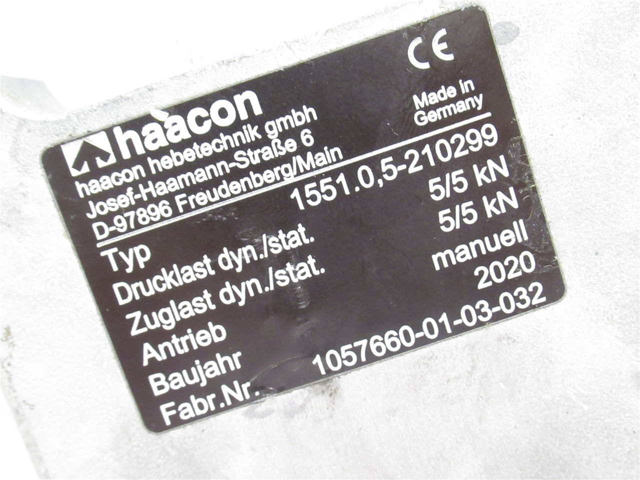 Haacon 1551.0.5-210299; Manual Jack Body