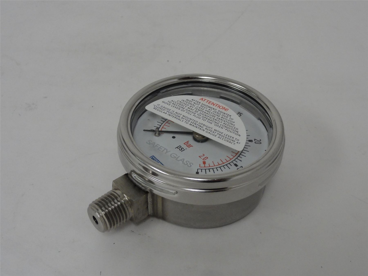 Wika 233.54 2.5"; Pressure Gauge; Needs Glyceron; 0-30PSI