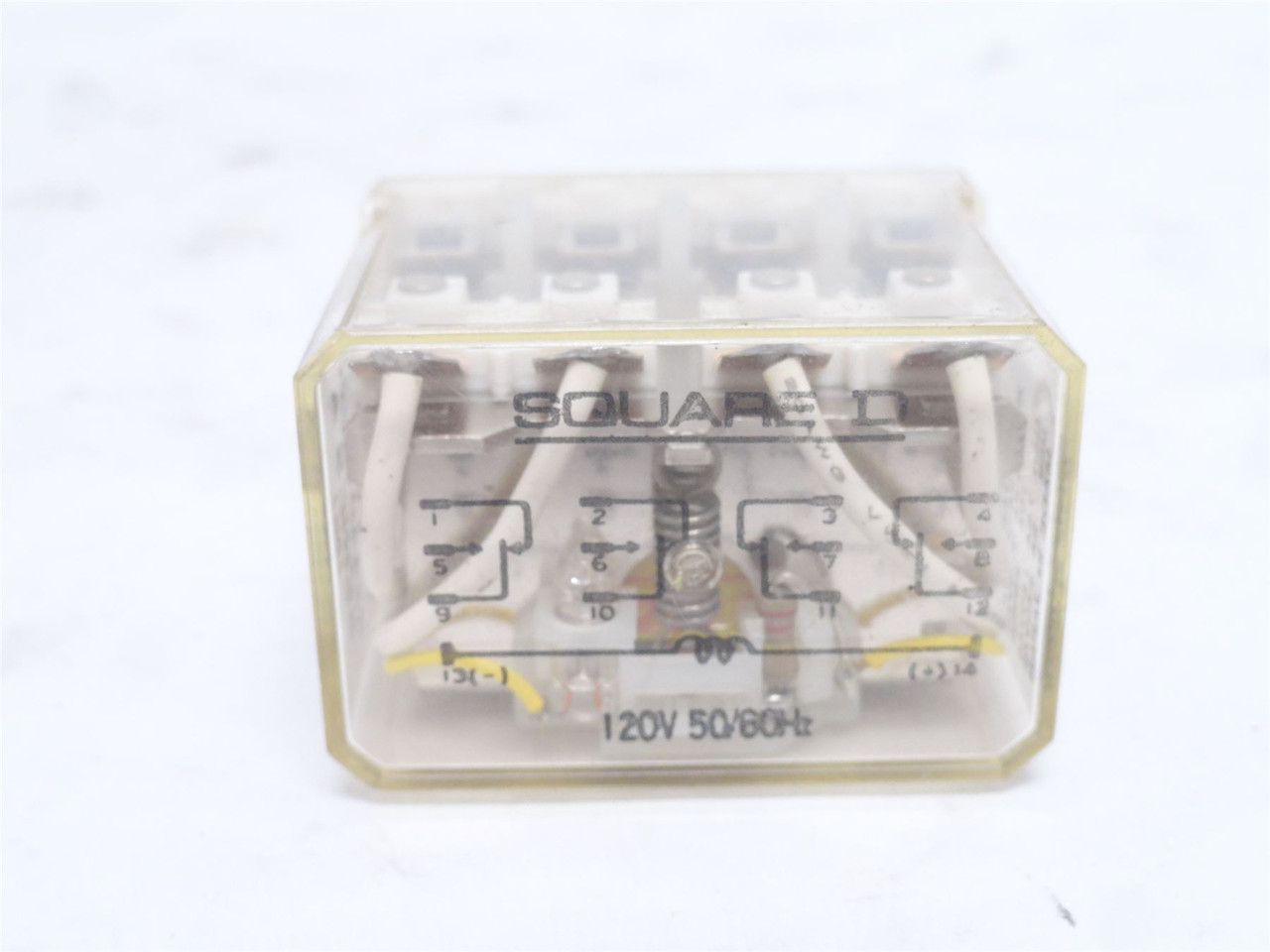 Square D 8501RS44P14V20; Power Relay 10A; 250VAC; Coil: 120VAC