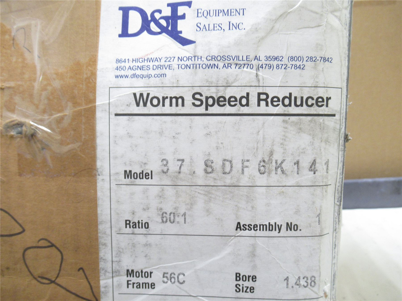 Sterling 37.SDF6K141; Washdown Gearbox; 0.883HP; 60:1 Ratio