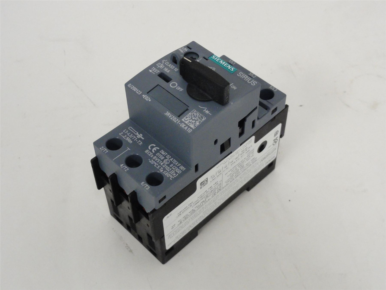 Siemens 3RV2021-0KA10; Manual Starter; 0.9-1.25A; 3Pole