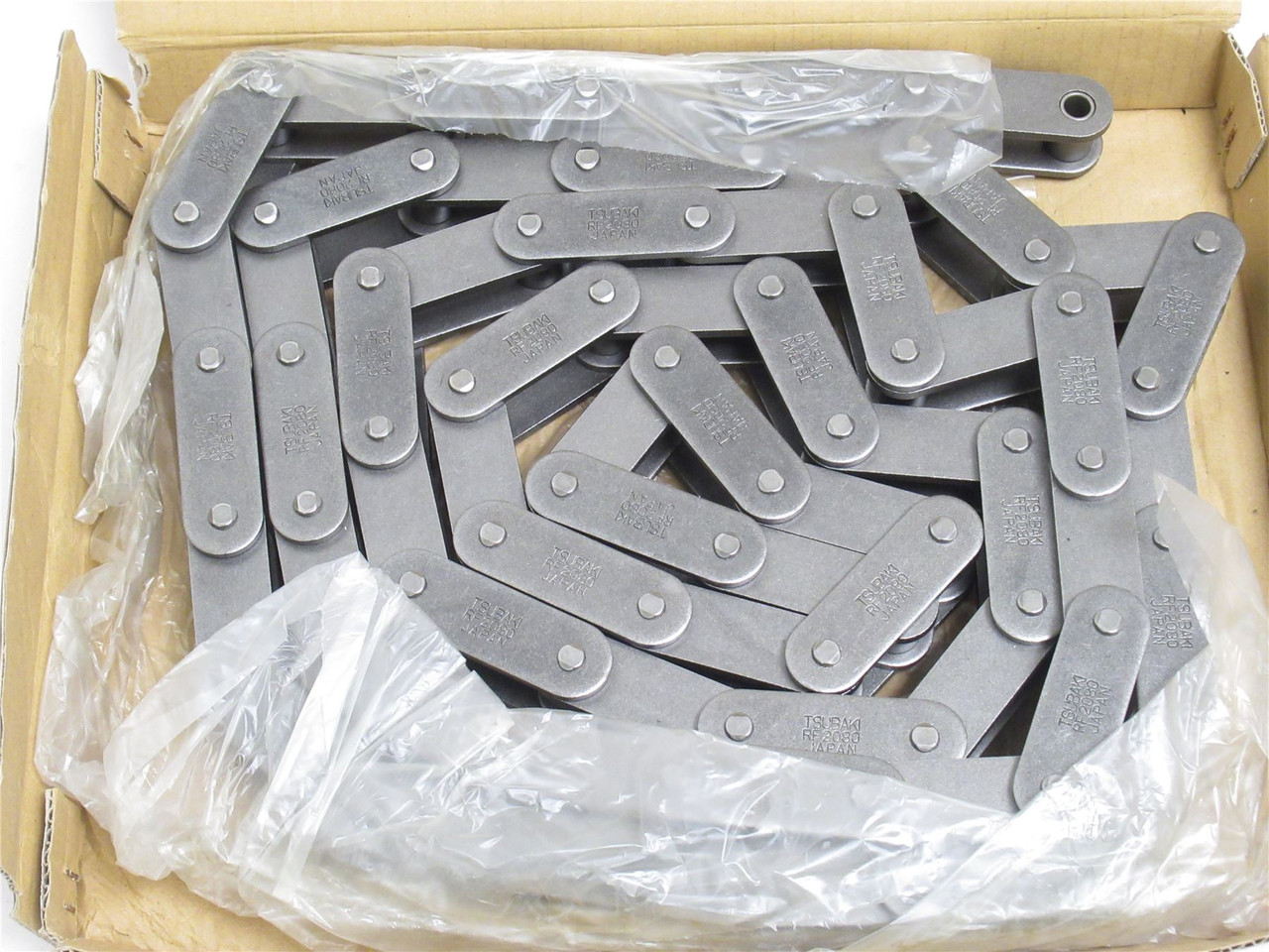 Tsubaki C2080HR-10; Steel Riveted Pin Chain #80; 10' Long