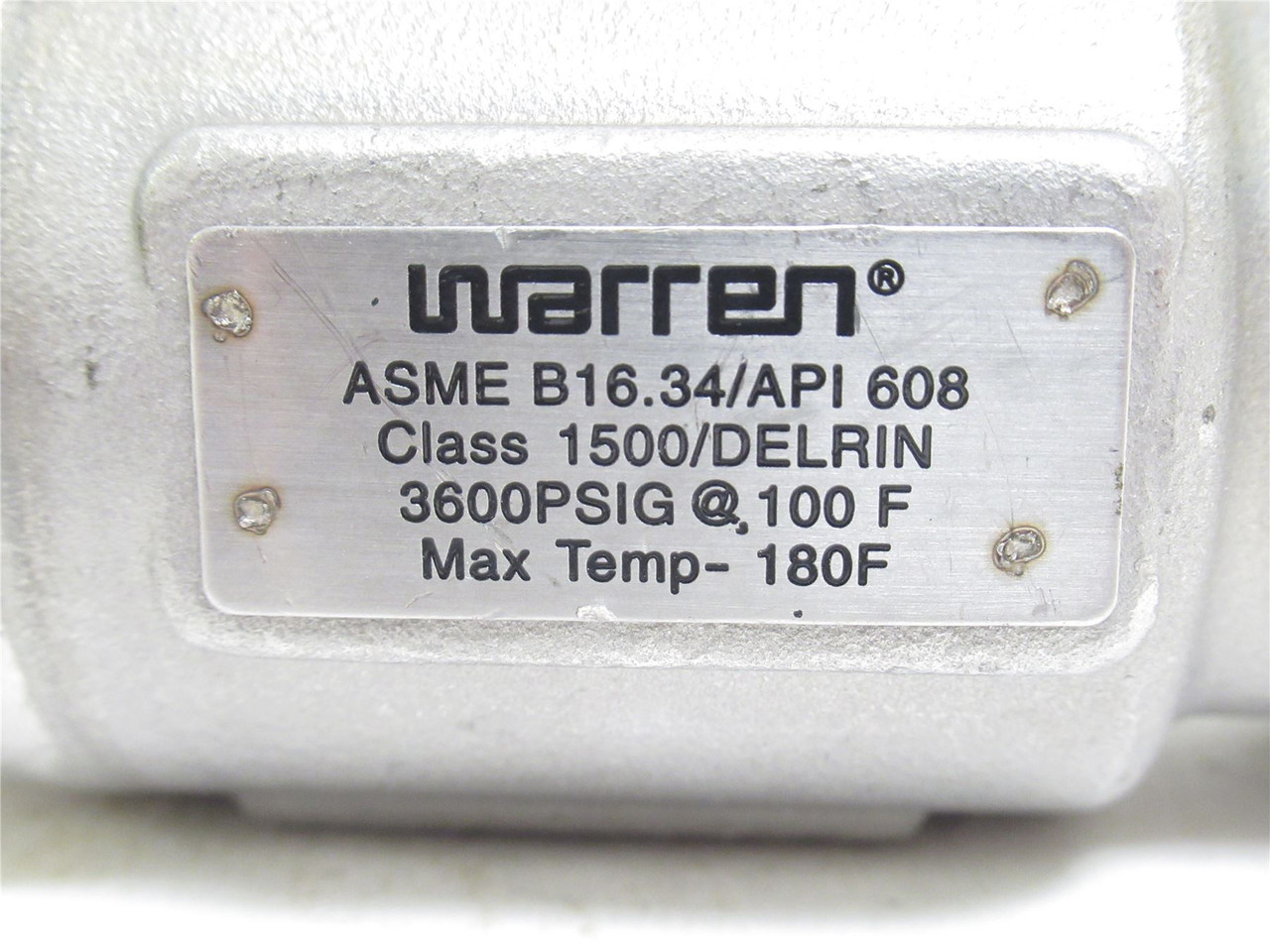 Warren 1WMY1; Ball Valve; SS; 3/8FNPT; Class: 1500WOG