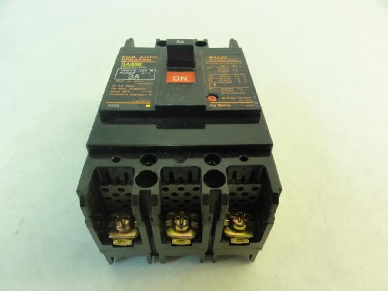 Fuji Electric SA33B/3; Circuit Breaker; 3A; 3P; 690VAC