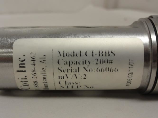 Coti CI-BBS; Load Cell; 200 lbs Capacity; 2.0mV/V