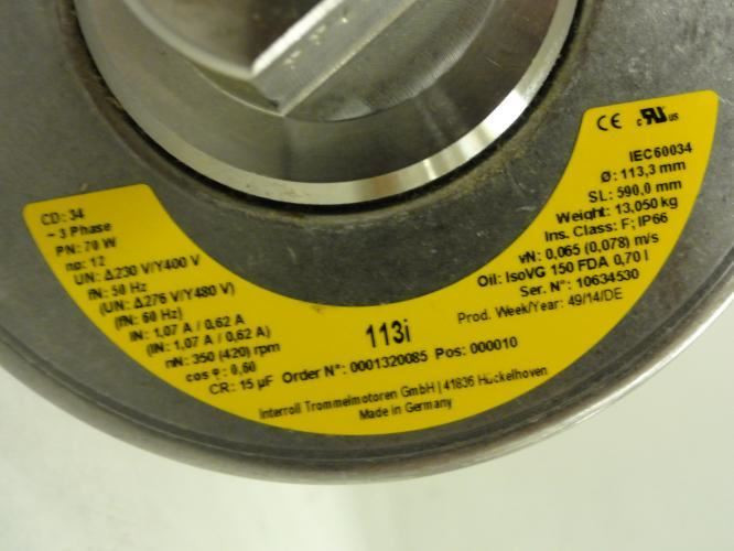 Interroll 113i; Drum Motor; SL: 590mm; 113.3mmOD