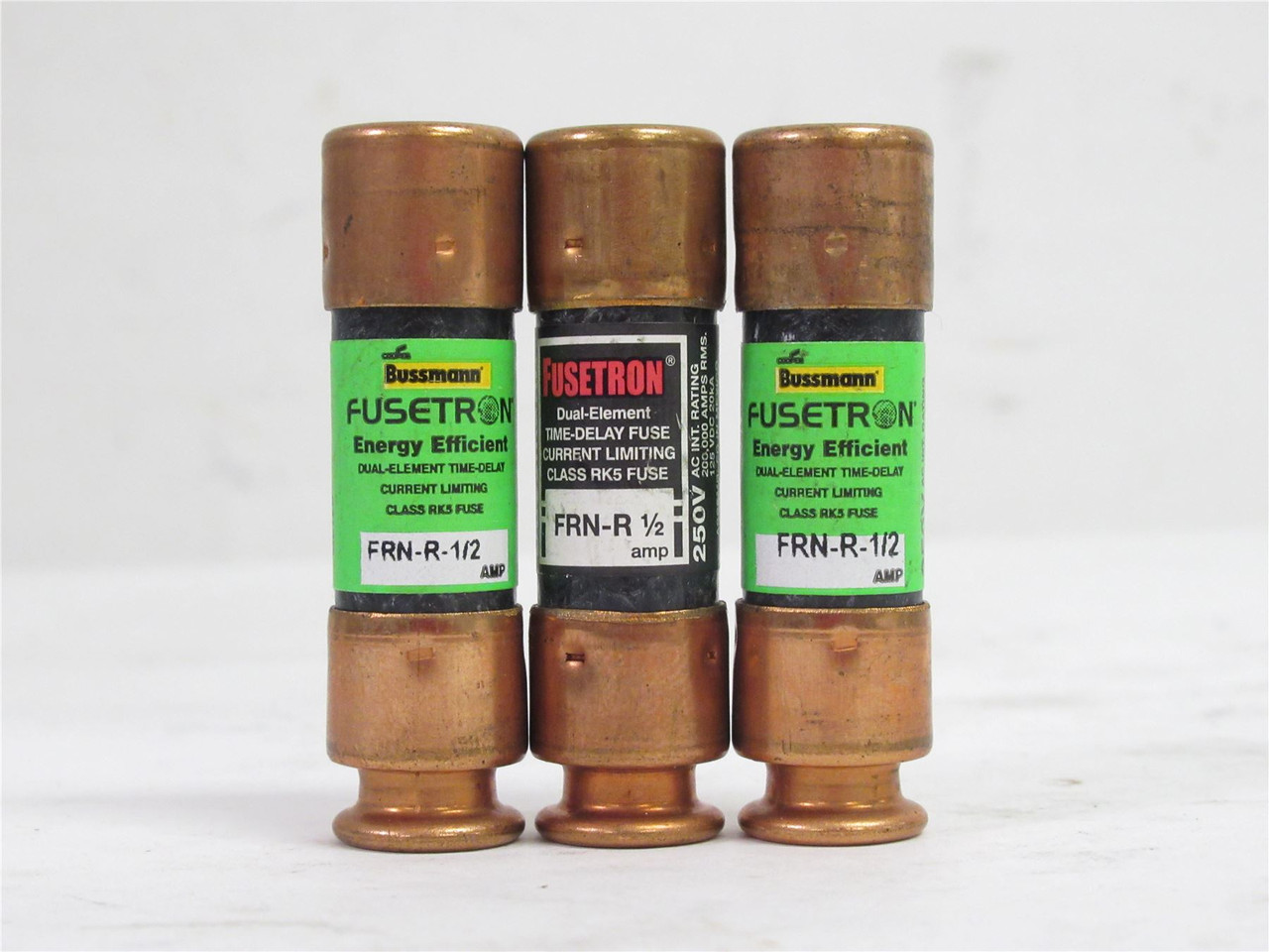 Bussmann FRN-R-1/2; Lot-3 Fusetron Fuse; 1/2A; 250VAC; 125VDC