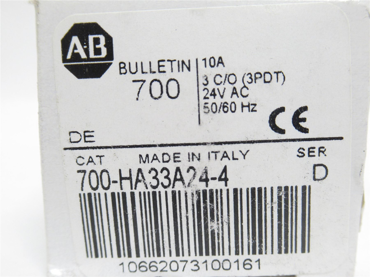 Allen-Bradley 700-HA33A24-4; Tube Relay 10A; 250V; Coil 24VAC