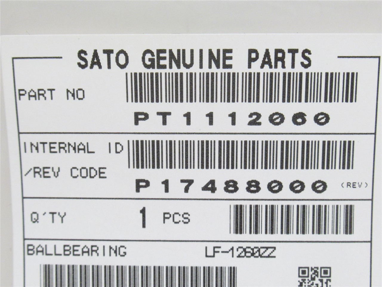 Sato PT1112060; Inner Platen Bearing M8460SE